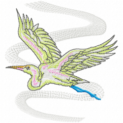 Egret Embroidery Design 10 Egret Embroidery Design 10